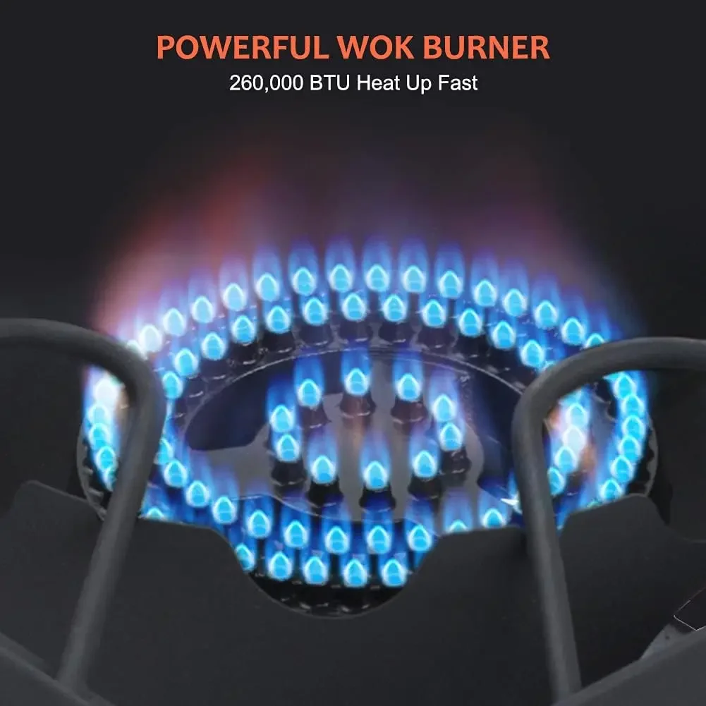 Double Propane Burner, Gas Burner Outdoor Stove Burner Gas, Up to 260,000 BTU/Hr Dual Burner Propane Stove with Propane