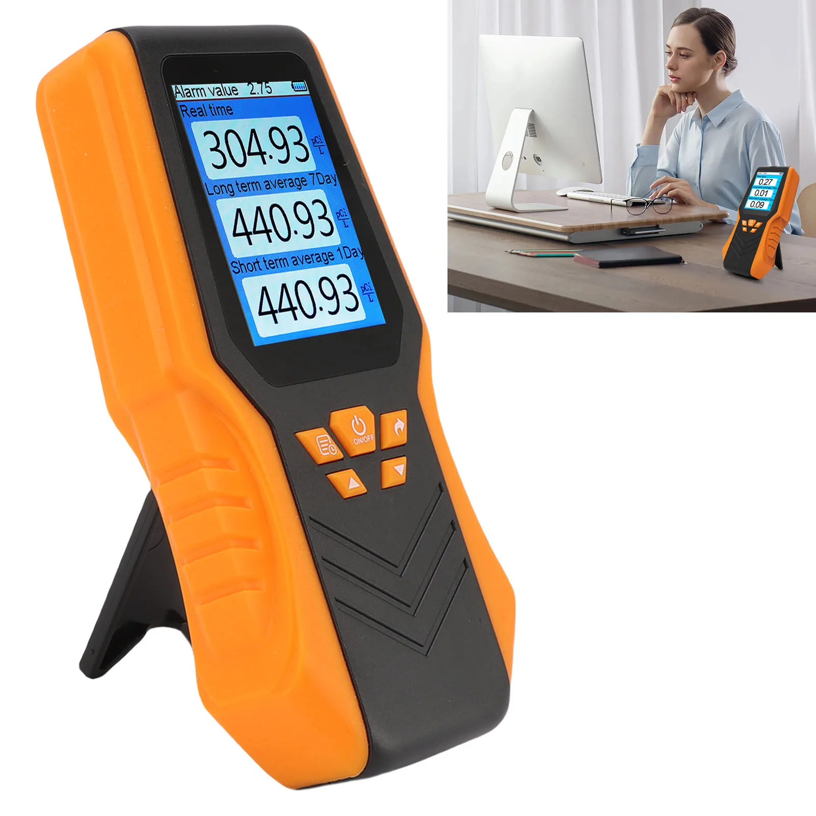 كاشف الراديون يده كاشف الراديون دقة في الوقت الحقيقي طويل المدى القصير متوسط شاشة الكريستال السائل طقم اختبار الرادون للمدرسة المنزلية