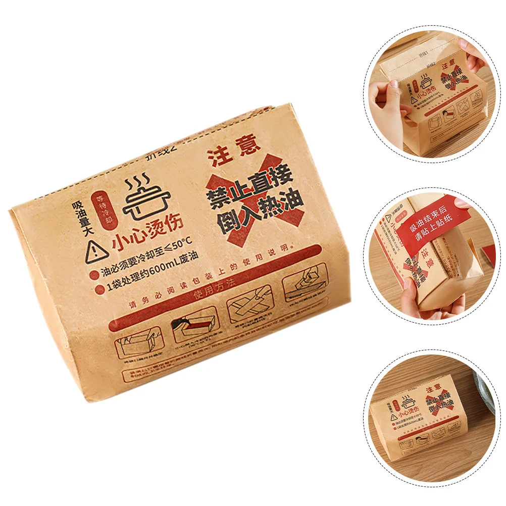 

Kitchen Waste Oil Treatment Bag Oil Absorbent Cotton Quick Grease Absorption Storage Organizer for Home Frying Hot Pot Portable