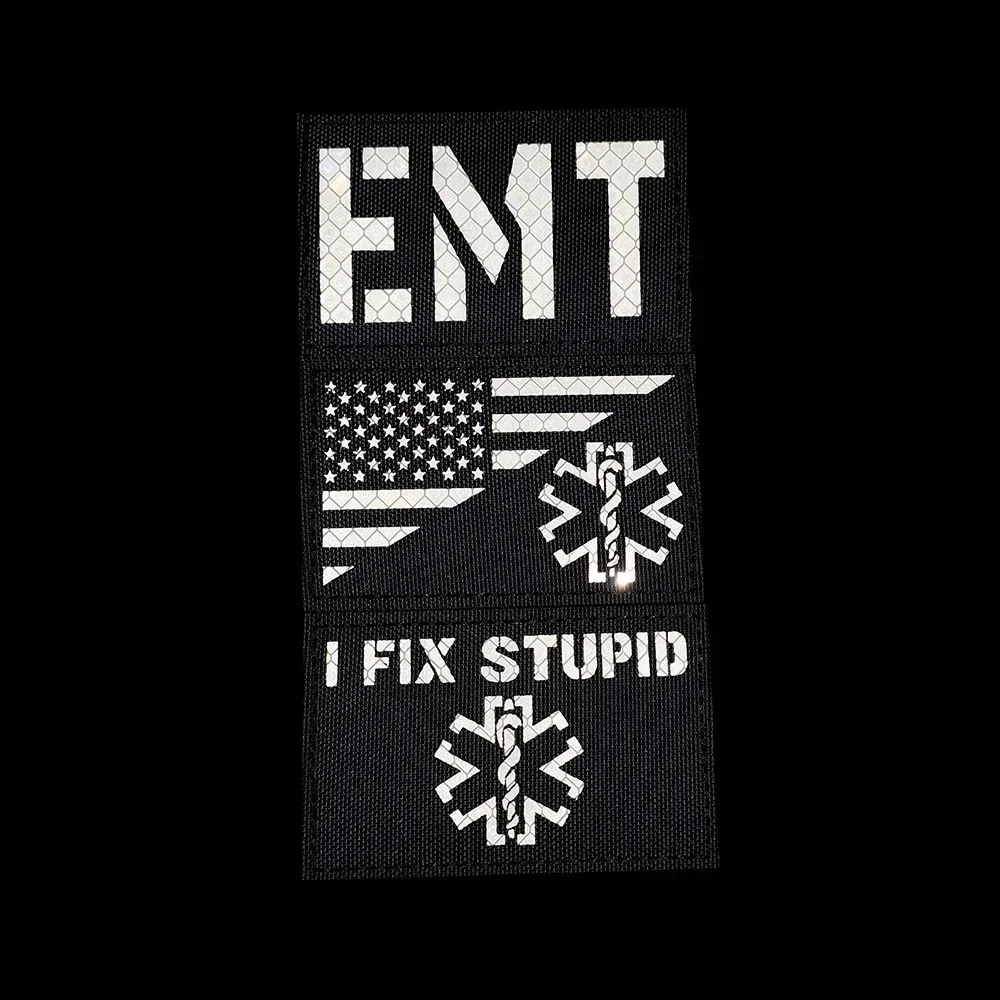 Infrarot reflektierende Sanitäter ems emt Rettung Patch Abzeichen Armband taktische Applikation Emblem DIY Patches für Kleidung Jacken Aufkleber