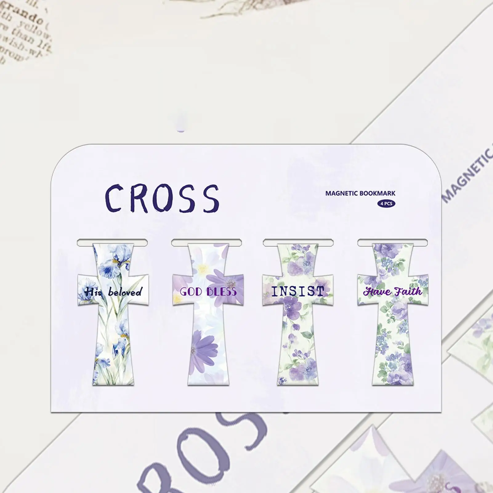 

Christian Bookmarks Flower Bible Magnetic Bookmarks Inspirational 4 Pieces Reading Accessories for Christmas Birthday School