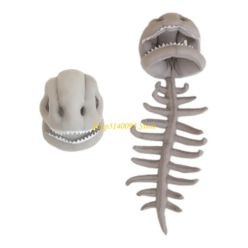 DXAE Plush Skeleton Costume Headpiece Cosplay Hat for Halloween Photo Booth Use