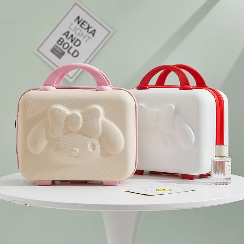 Kawaii My Melody Cartoon Hand Luggage 16/14 Inch Mini Anti-drop Fashion Cosmetic Clothing Storage Box Kawaii Travel Suitcases