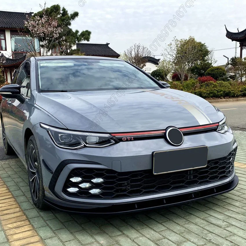 For VolksWagen Golf MK8 Golf 8 GTI GTD GTE R-Line 2020 2021 2022 2023 Maxton Style Front Bumper Lip Spoiler Splitter Chin Trims