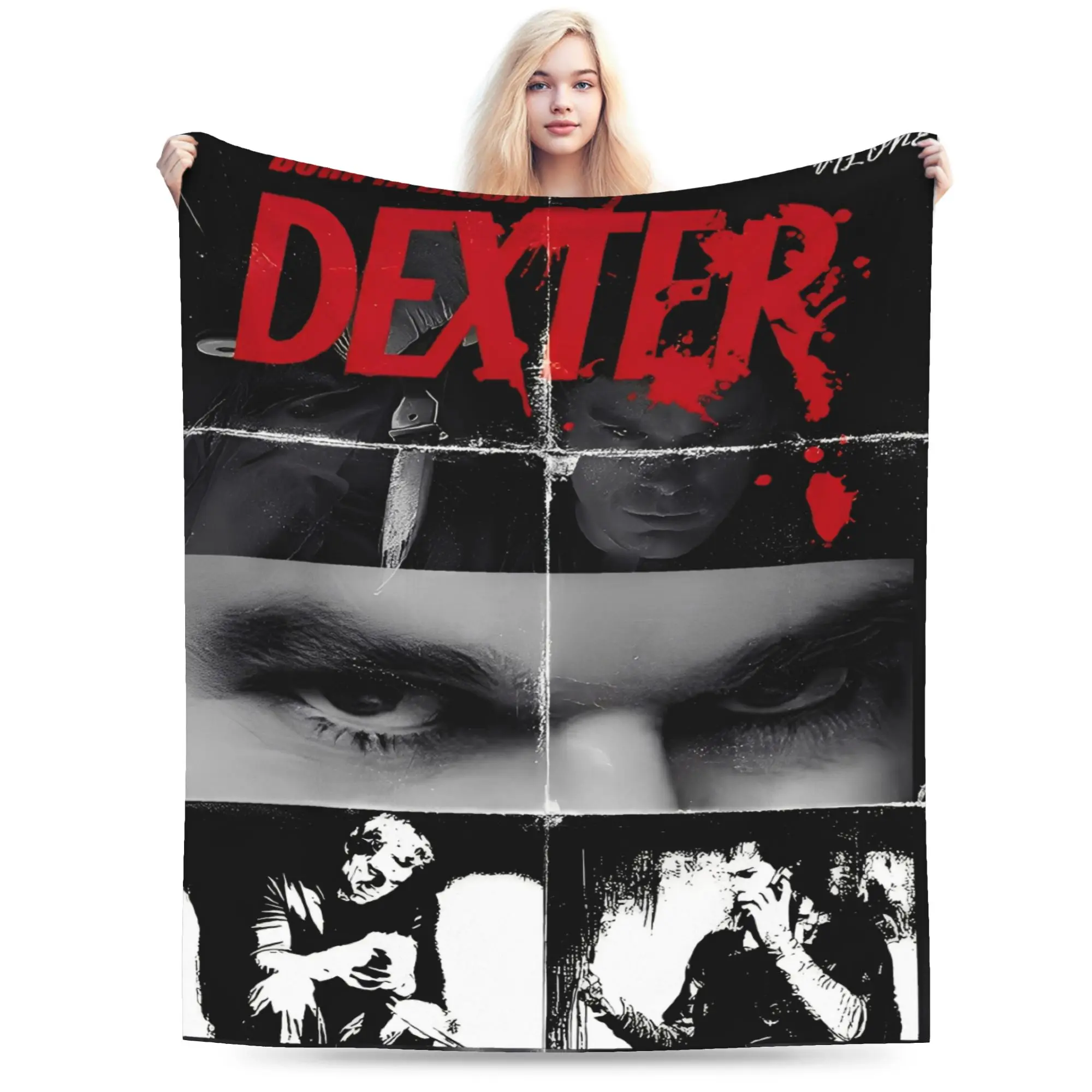 2025 Dexter Morgan Horror Movie Blankets Quality Warm Soft  Throw Blanket Winter Camping Couch Chair Novelty Bedspread