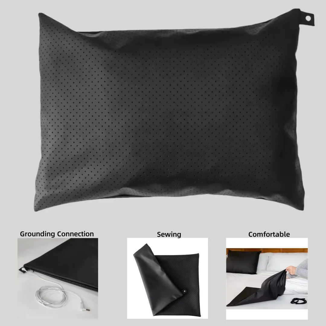 

Premium Earthing Pillowcase Anti-Static Conductive Material for Better Sleep & Health Grounding Therapy Pillowcover