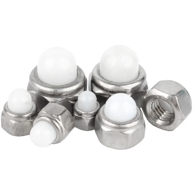 M4 M5 M6 M8 M10 M12 304 Stainless Steel Acorn Cap Cover Semicircle Dome Hex Nylon Insert Lock Nut Self-locking Nylock Locknut