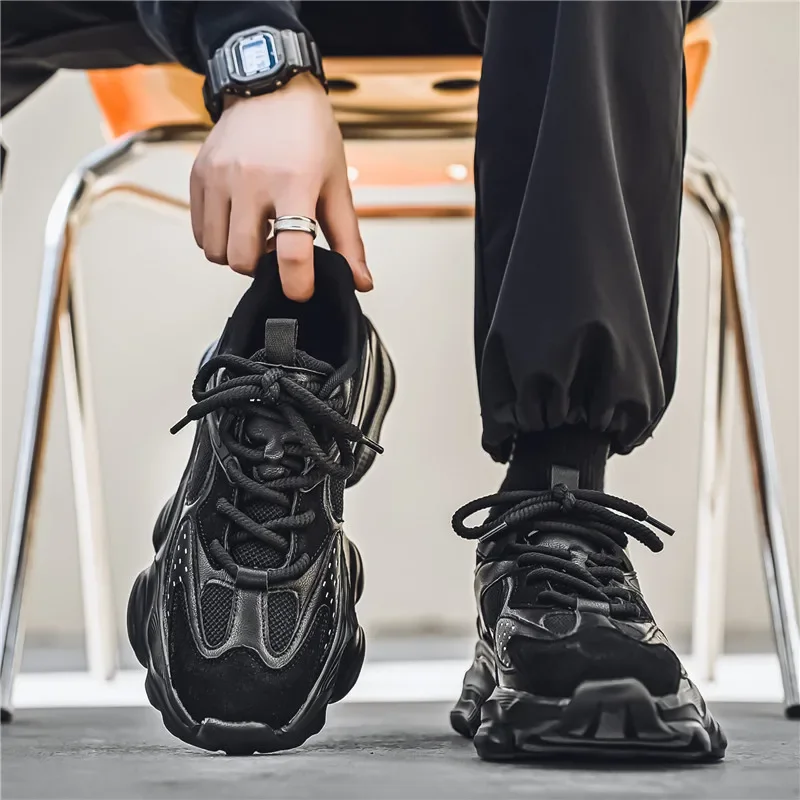 

Sports Casual Men Shoes Anti Slip Wear-Resistant Trendy Breathable Outdoor Running Soft Platform Soles Comfort Male Sneakers