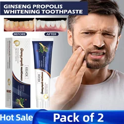 2pcs Ginseng and Propolis Whitening Toothpaste Effectively Reduces Tooth Stains, Brightens, Cleans and Removes Oral Odor.
