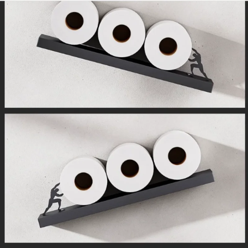 

Креативный металлический настенный держатель для салфеток, не требующий сверления, многофункциональная полка для хранения для ванных комнат, кухонь и многого другого