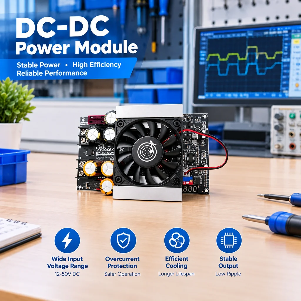 PW1500 DC Boost Power Supply 10-32V to 24-50V Adjust Output 50A Low Ripple High Efficiency Step Up Converter for Audio Amplifier