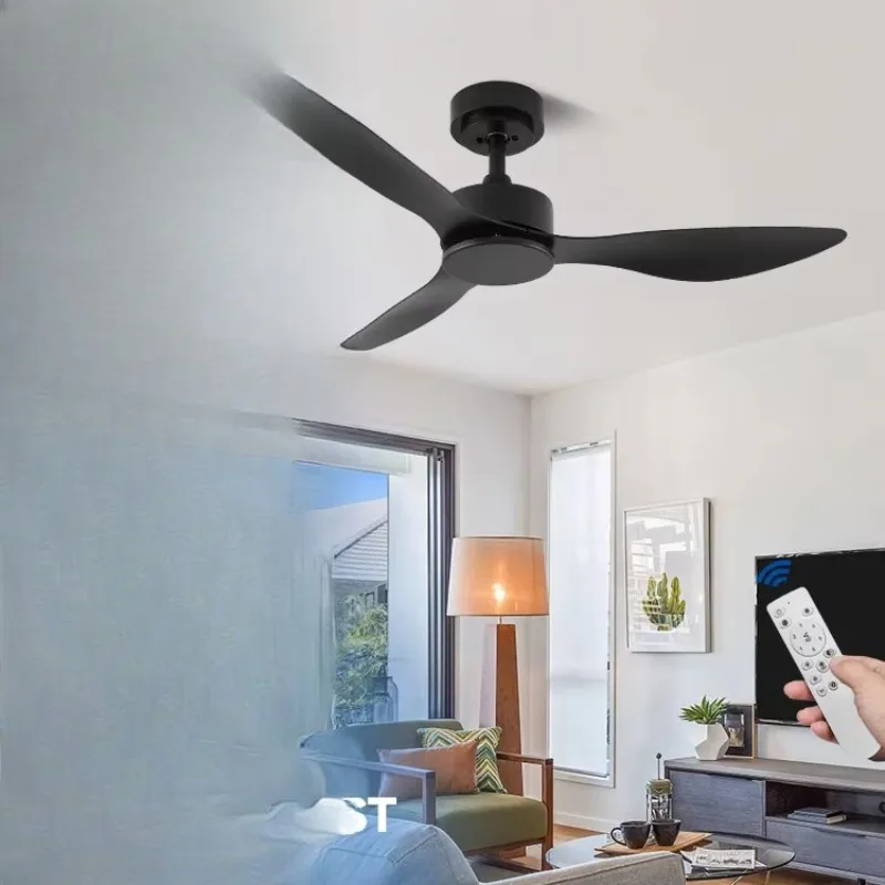 

42 inch household smart boom straight blade fan 3 blade wall remote control low noise bedroom ceiling fan light
