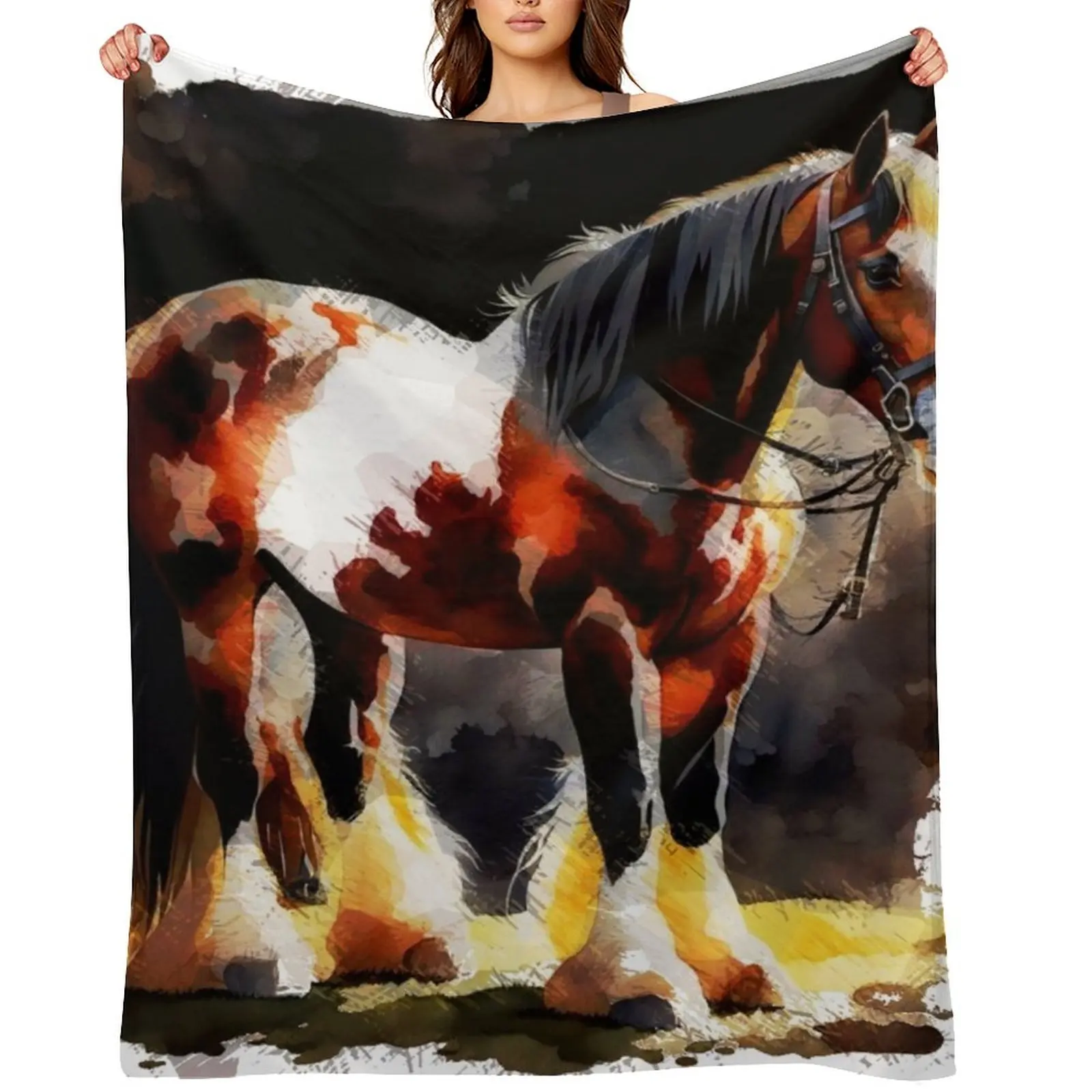 

Clydesdale Heavy Horses Throw Blanket Decoratives warm for winter Blankets For Bed sofa bed Blankets