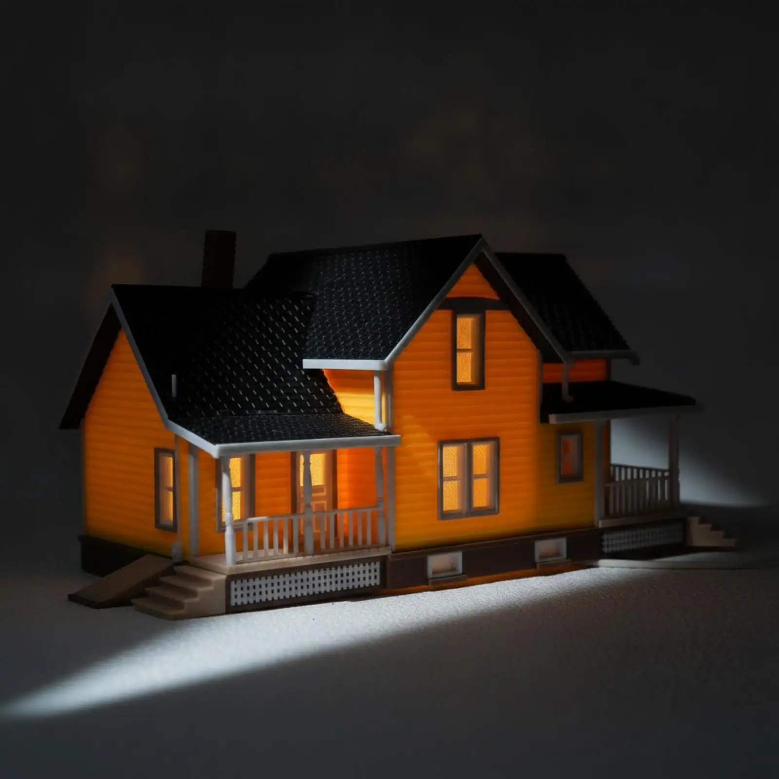 Miniature Villa with Porch Compact 1:64 Scale House Model Realistic for Dioramas