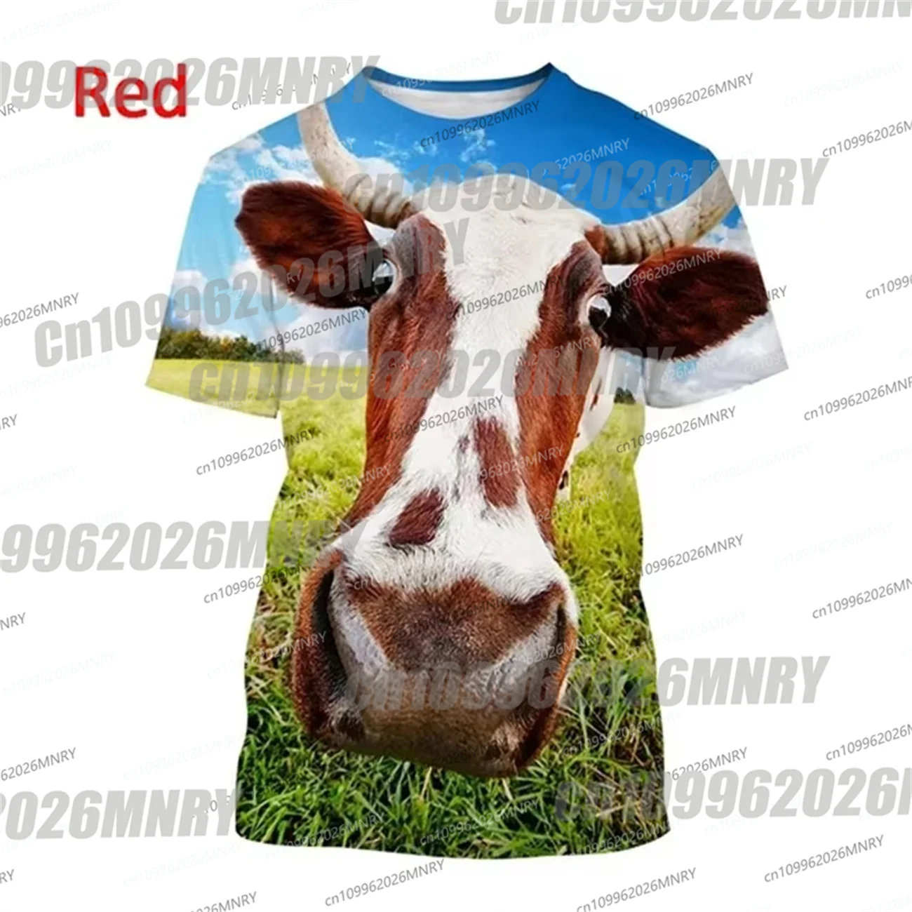 3D Print Cow Animal Kid T-Shirt For Men Women Funny Retro Pattern TShirts Summer Loose Streetwear Tops Moto Tees Short Sleeves