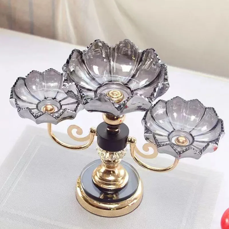 crystal glass fruit plate 16 heads European set tableware living room decoration ornament home fruits and vegetables