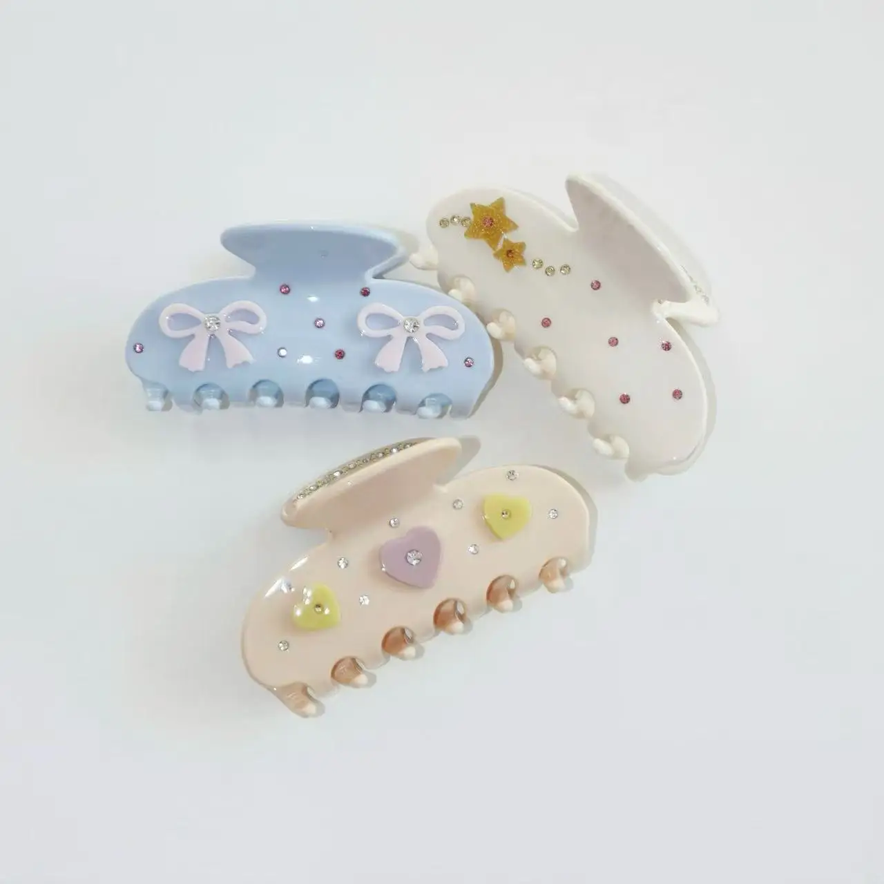 

Заколка-краб для волос с кристаллами и звездами для женщин и девушек, ацетатные аксессуары для волос, геометрическая заколка-баррет, головной убор, новинка 2026 года