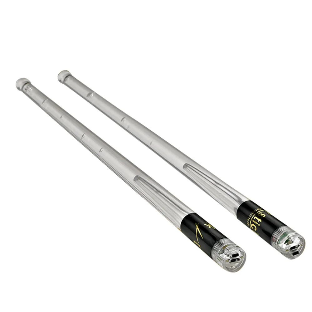 LED Light Up Drumsticks Jazz Drum Sticks 15 Gradient Colorful Lights USB Charging with ON/OFF Switch Drumstick Drum Set