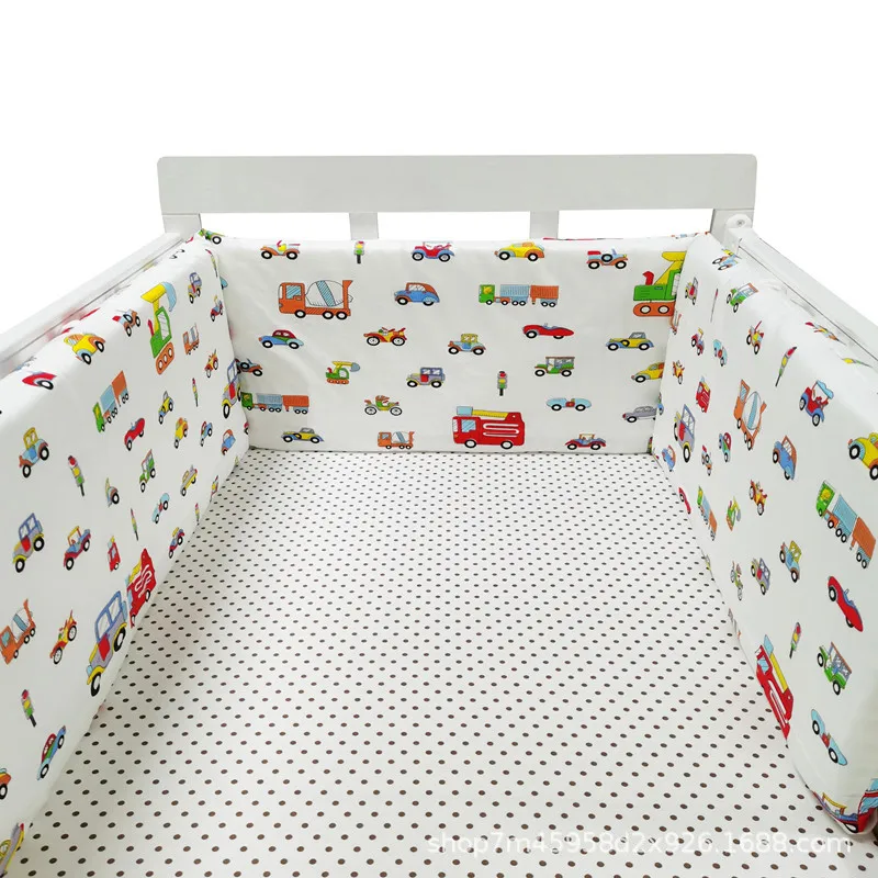 Nordic Sterren Babybed Dikker Bumpers Rits Ontwerp Een stuk Wieg Rond Kussen Cot Protector Kussens 200*30 CM