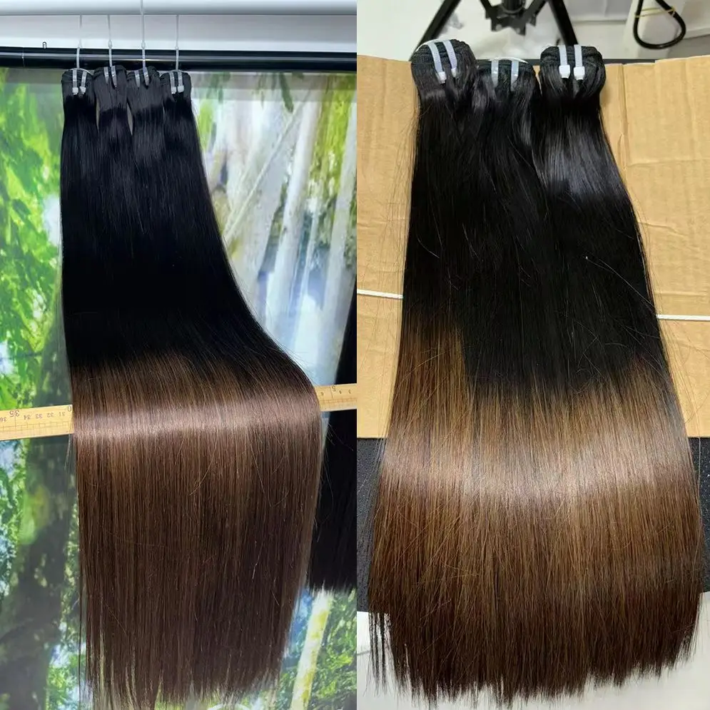 V 뷰티 생 헤어 번들 더블 씨실 버진 인간의 머리카락 허니 컬러 뼈 스트레이트 처리되지 않은 16A 등급 더블 그려진 확장