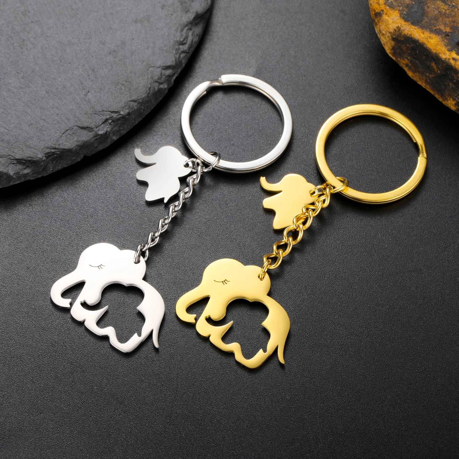 COOLTIME Cute Elephant Pendant Keychain Stainless Steel Fashion Child Adults Backpack Keyring Accessories Birthday Gift - Image 2
