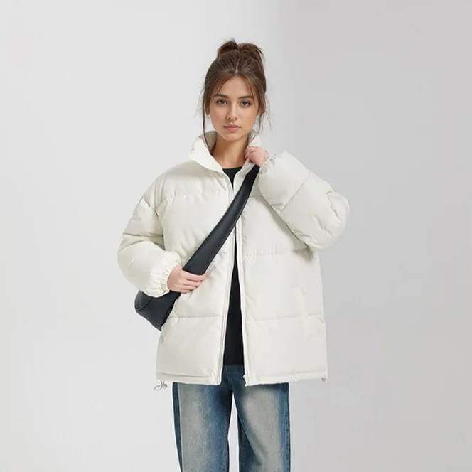 YJKDYK 2024 Winter Women\'s Cotton Jacket Female High Collar Warm Thicken Parkas Coats White Jacket Women\'s Padded Jacket