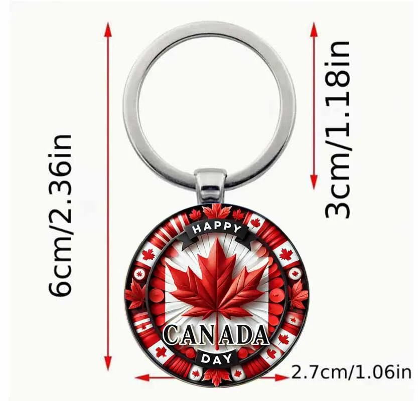 الاحتفال بعيد كندا "سلسلة مفاتيح دائرية على الطراز القديم، هدية مثالية #2