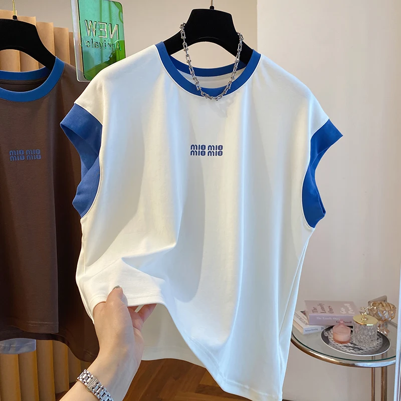 

Новинка лета, большие размеры 300, очень большой свободный круглый жилет Ne Svel, цветной топ, футболка Blo Fly Sve, женская мода