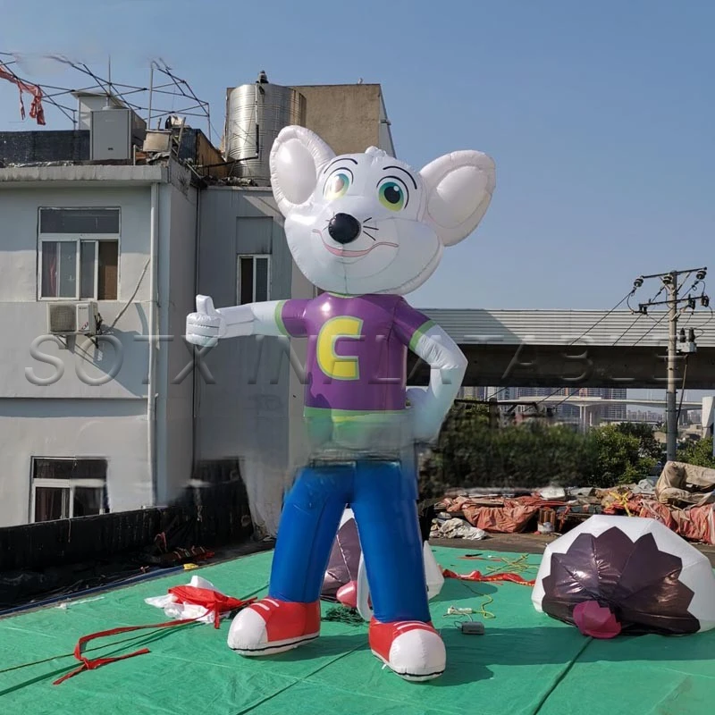 advertising 4mH attractive giant outdoor inflatable mouse mascot cute cartoon Zodiac rat animal for