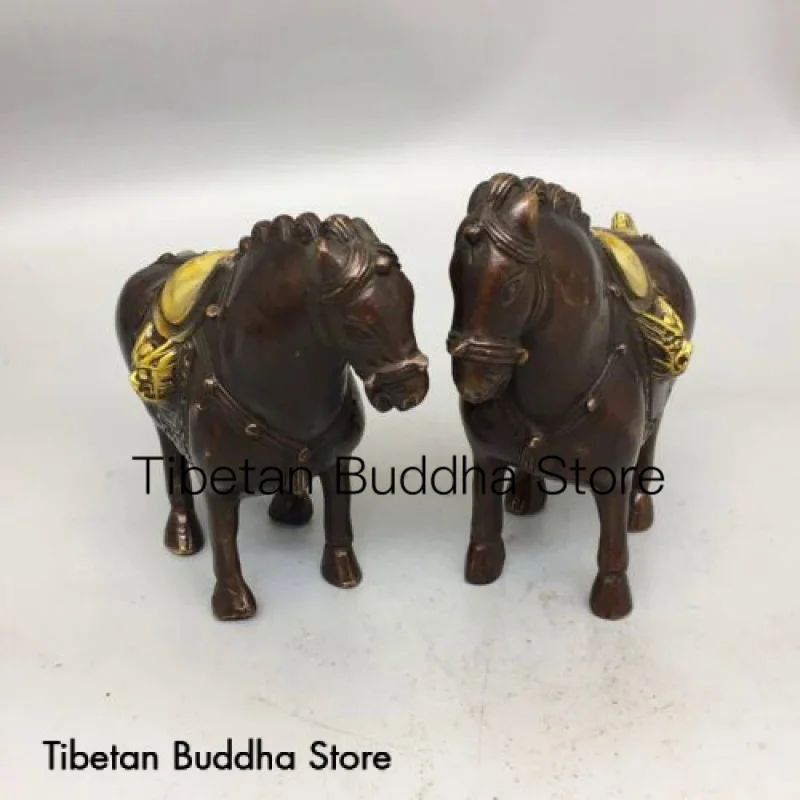 Collection of antique bronze artifacts, a pair of Tang horses