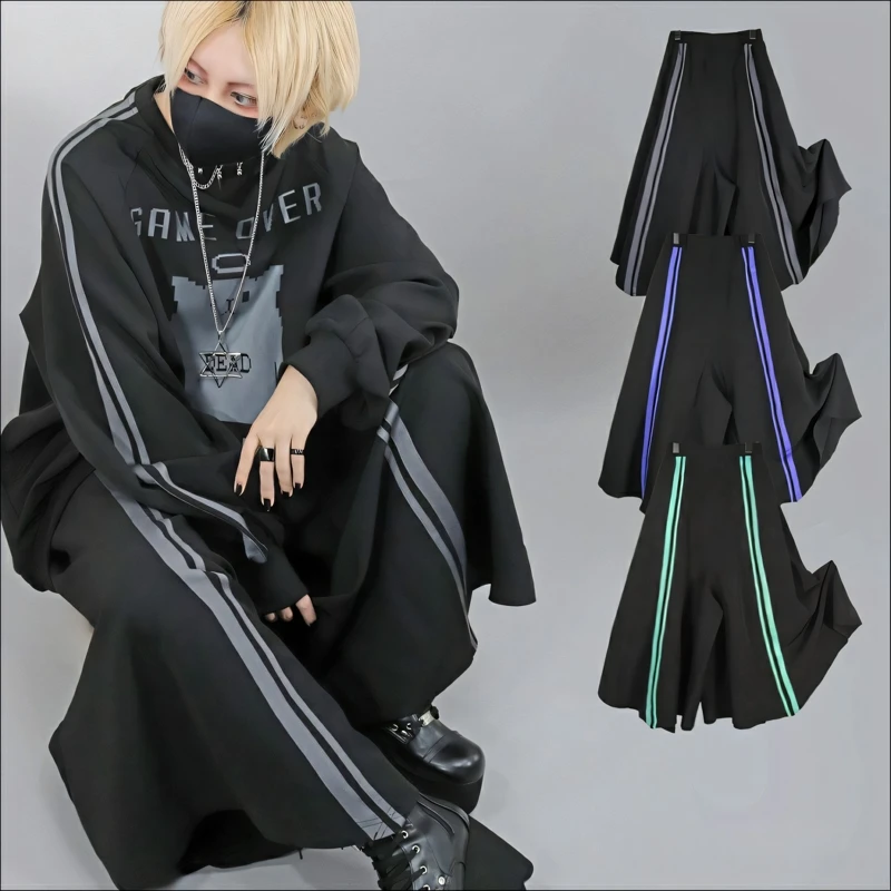 

Брюки Harajuku Sle Deorart оригинального дизайна, широкие, с асимметричными полосками, повседневные, для женщин, весенний сезон