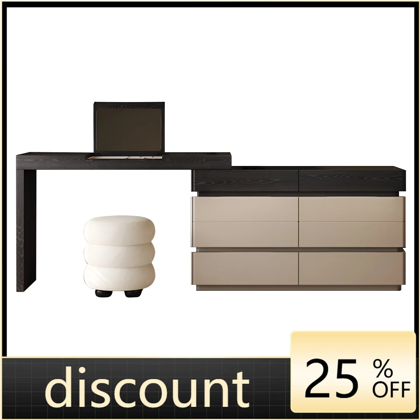 

LMM modern simple dresser chest cabinet integrated Italian minimalist retractable bedside storage makeup table