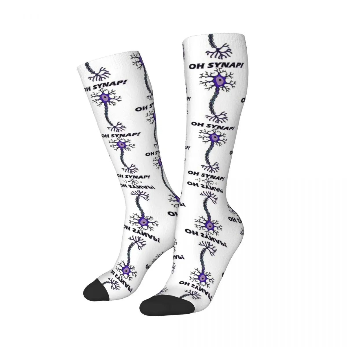 

Neuron - Oh Snap! - Science Pun Socks Harajuku High Quality Stockings All Season Long Socks Accessories for Man's Woman's Gifts