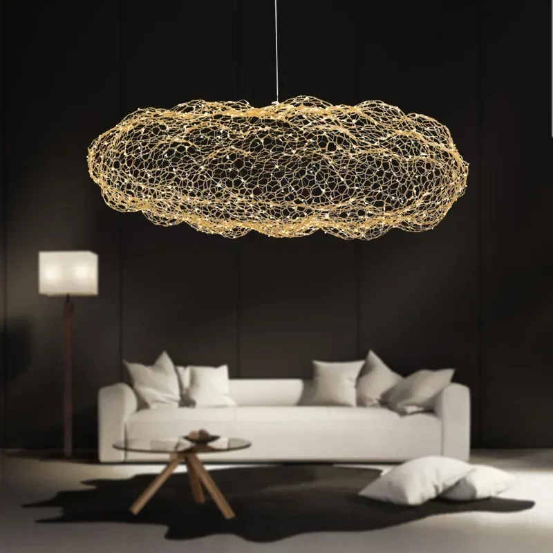 

Hollow Cloud Pendant Lights Industrial Loft Firefly Chandelier Art Decor for Living Room Bedroom Staircase Danish Design Lamp