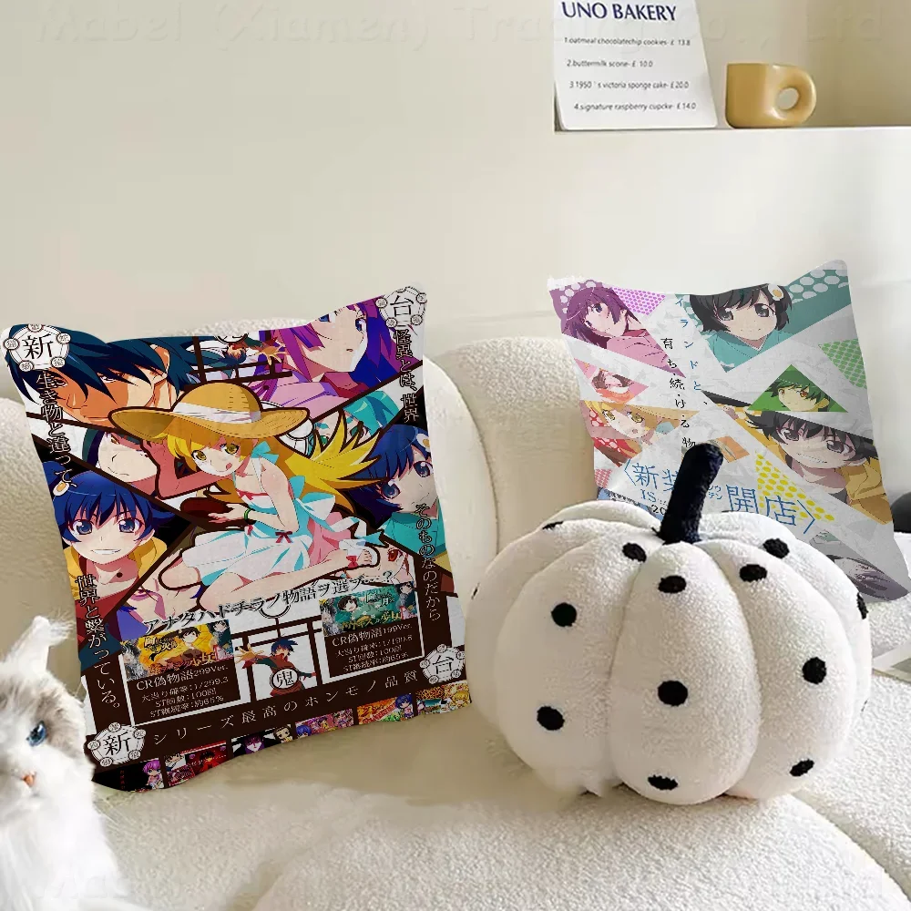 Anime Monogatari series Pillowcase toon Gift Cushion Cover Bedroom Home Sofa Chair Seat Decor pillow case