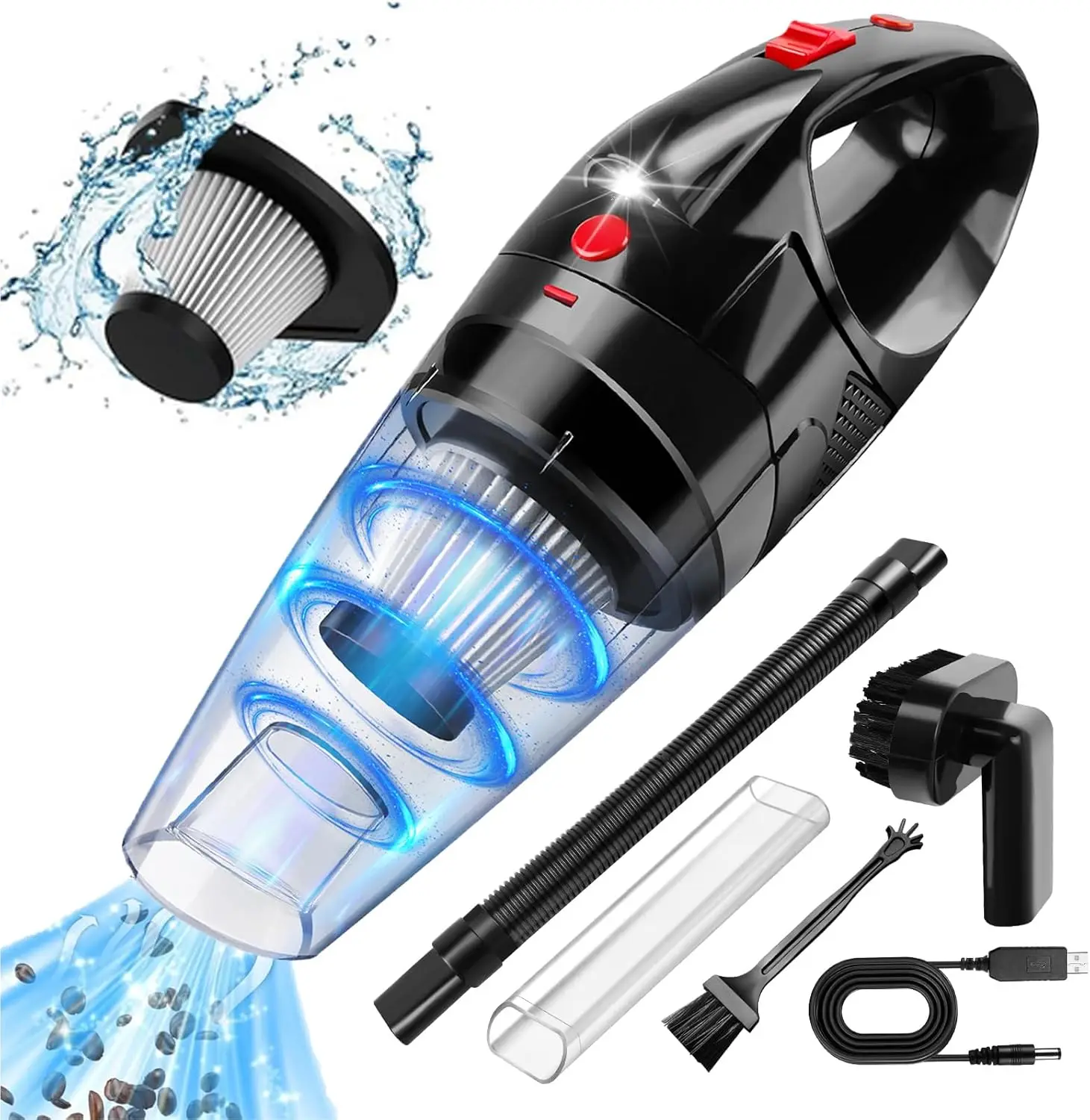 3 in 1 Cordless Handheld Vacuum Cleaner Mini Portable Rechargeable Car Vacuum for Car 7500Pa Strong Suction Car Hoover