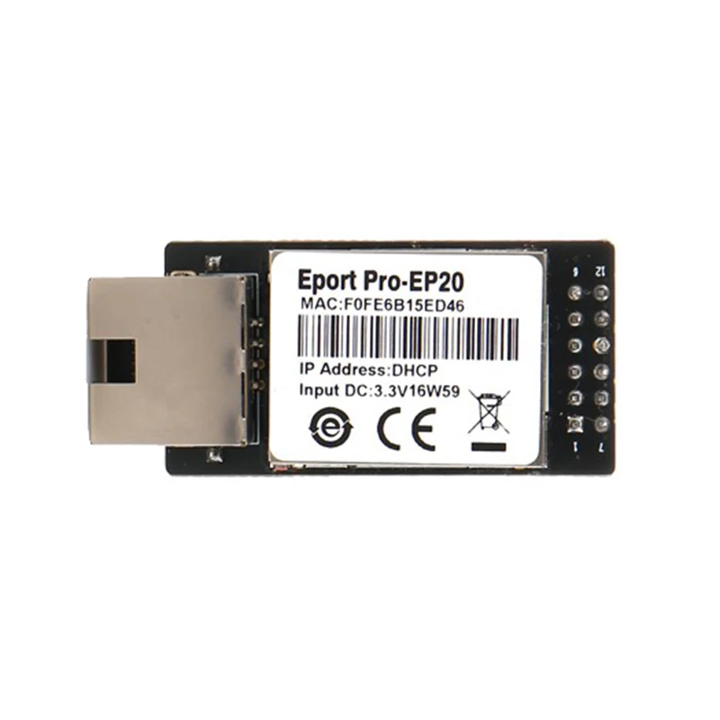 

Eport Pro-EP20 Linux Network Server Port TTL Serial Port To Ethernet Embedded Module DHCP 3.3V TCP IP Telnet Modbus TCP Protocol