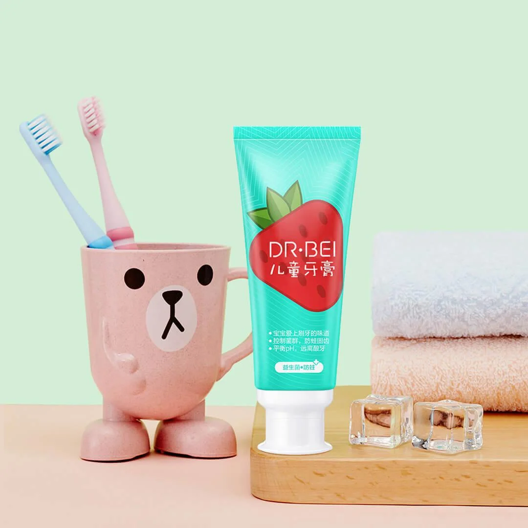 Dr. Bei Probiotische Anti-Holte Kindertandpasta Meerdere Smaken Aardbei 2-13 Jaar Kindertandpasta 60G