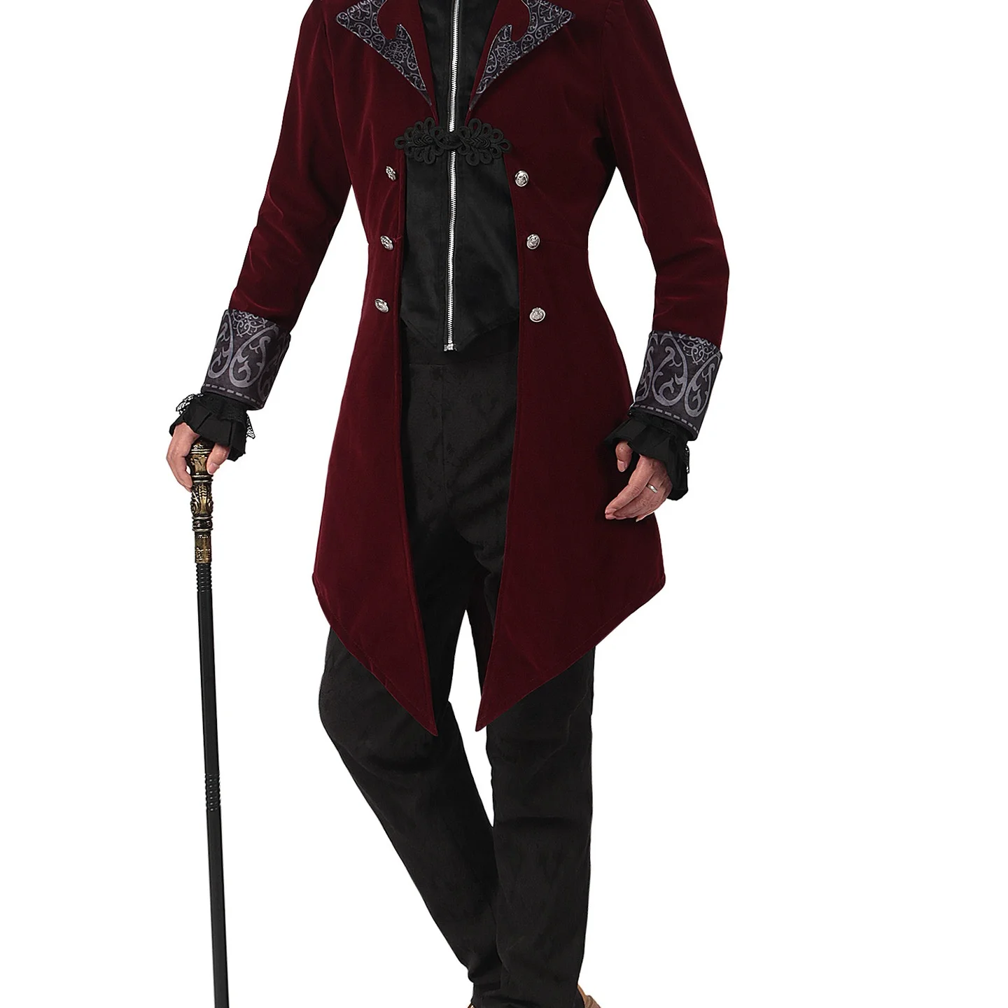 เสื้อโค้ททรงยาวสไตล์ยุคกลางแบบเรโทรสำหรับผู้ชาย ชุดคลาสสิกสำหรับการแสดงละครจีน