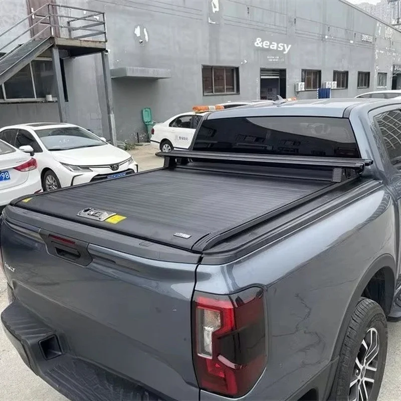PK Brand Ranger Anti-Theft Roller Shutter Rear Trunk Taiate Manual Push-Pull Flat Cover Accessories For Pickup Truck