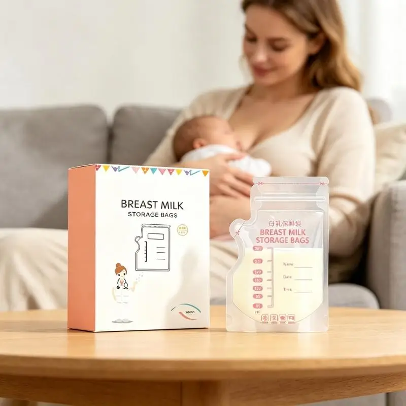 Pack of 30pcs Disposable Breast Milk Storage Bag 8oz/250ml Leak Proof Freezer Bag Double Zipper Design Organiser Case A2UB