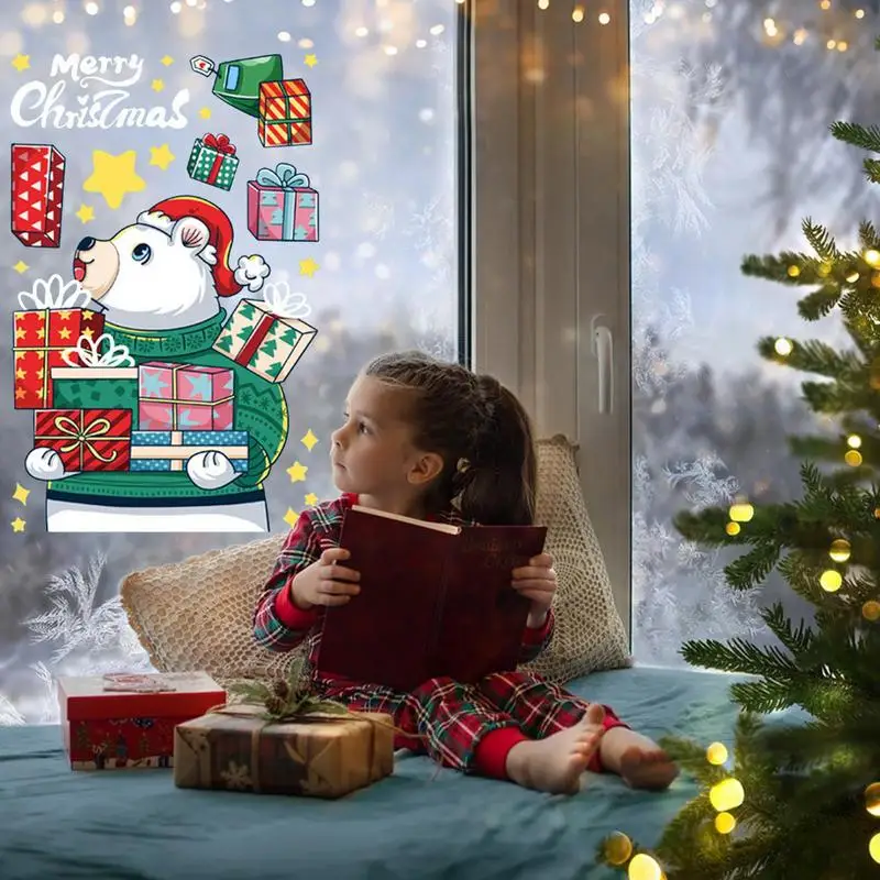 Window Decals For Christmas Winter Snowflake Static Clings Christmas Ambience Window Decor Accessories For Tiles Household