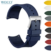 Correa de reloj de silicona WOCCI, correas de reloj deportivas de liberación rápida para caja de esfera redonda, correas impermeables para hombres y mujeres, tamaño 20 mm 22 mm