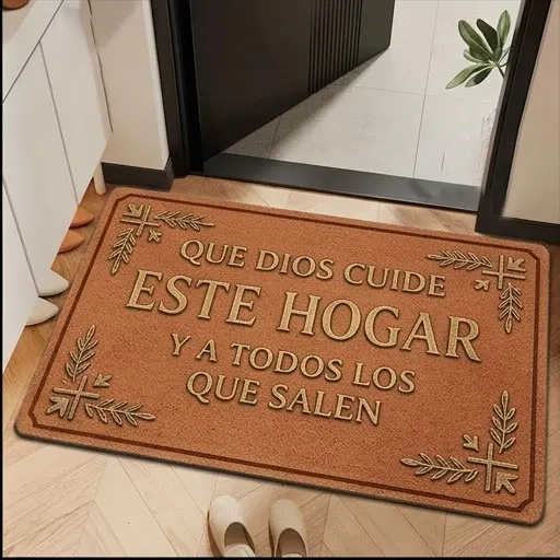 Spanish Blessing Que Dios Bendiga Este Hogar Doormat vintage style rug anti slip floor mat for front door entryway