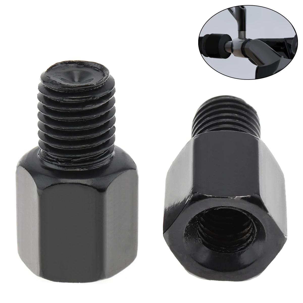 10mm Clockwise Male to 8mm Clockwise Female Thread Rearview Mirror Adapter M10 to M8 Rear View Mirror Extender Screws Bolts