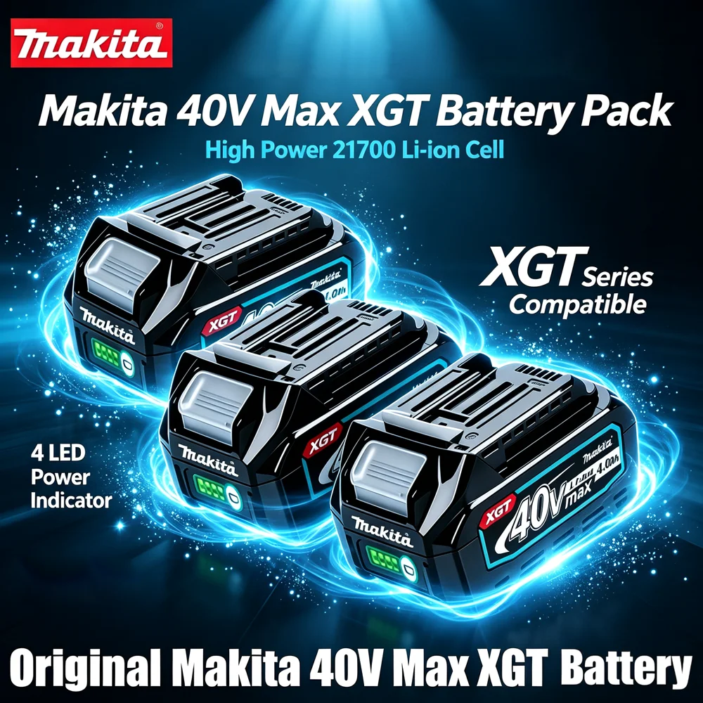 Original Makita BL4040 40V Max XGT 4.0Ah Li-ion Battery 21700 Cell Multi Safety Protection For Drill Grinder Blower Power Tools