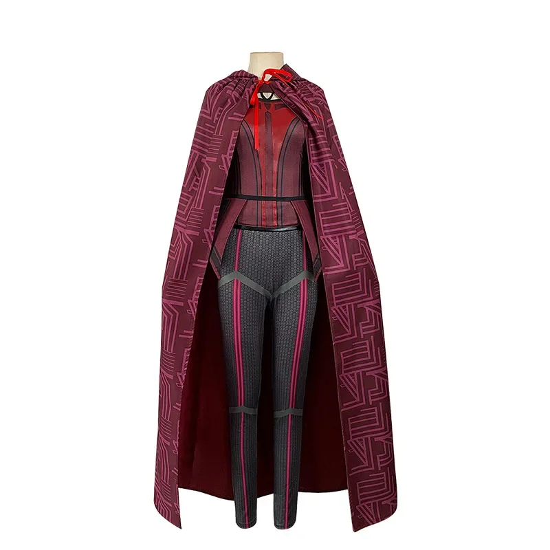 

Wanda Movie Cos Witch Adult Red Cloak Top Pants Cosplay Costume For Women Outfits Carnival Party