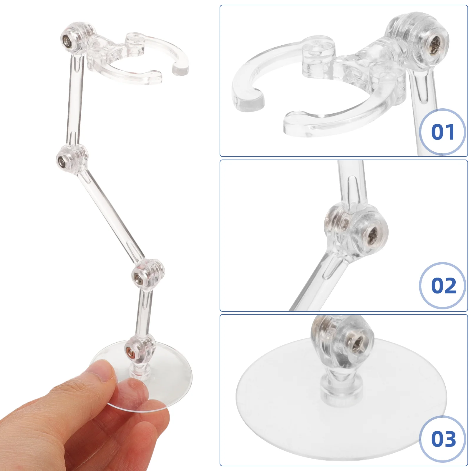 4 Pcs Action Figure Stand Cartoon Model Support Adjustable Display Monitor Vitality Plastic