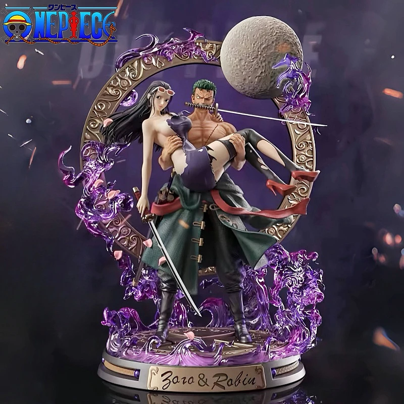 Hot Sale New Arrival One Piece Robin And Zoro Figure Model Ornament 42cm High Anime Gift Trendy Desktop Decorations Collectibles