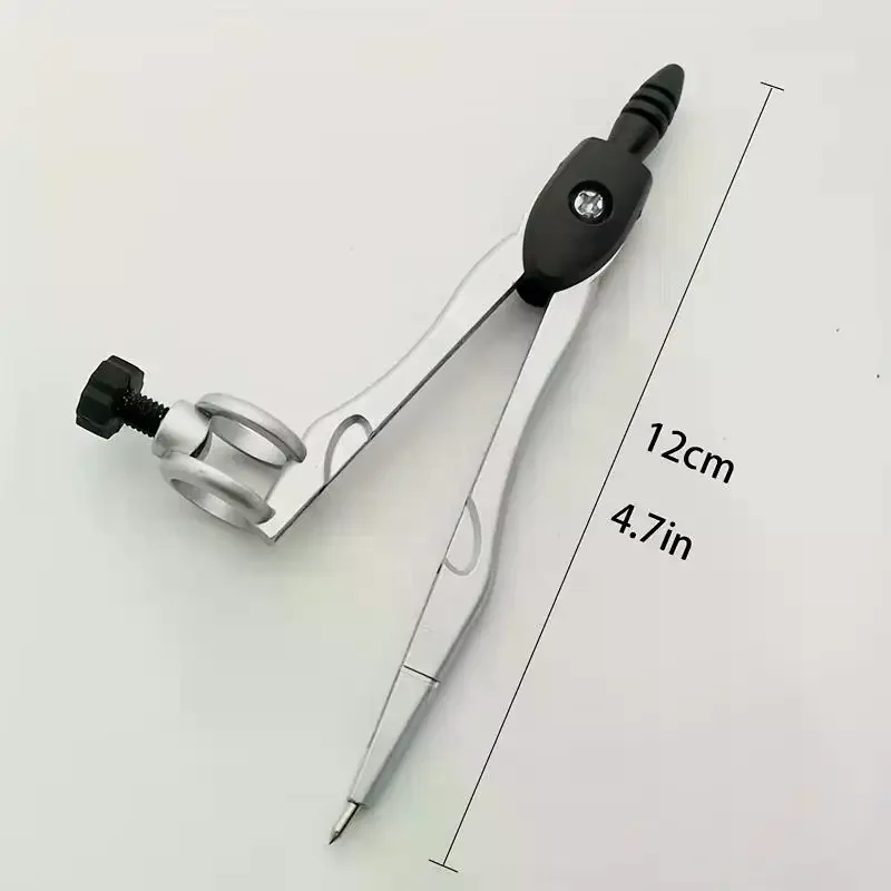 Metal Compass Set Locking Tool For Drawing Circles Fits Pens Up To 0.39 Inch For Students & Drafting